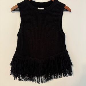 Mud Pie Black Fringe Tank Top